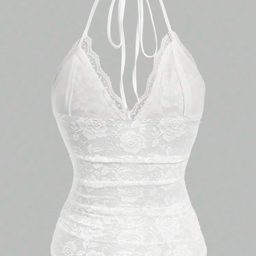 SHEIN White Lace Halter Top - Picture 2 of 3